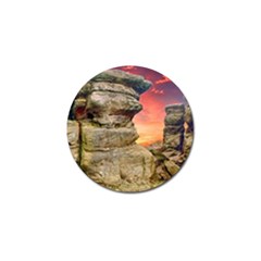 Rocks Landscape Sky Sunset Nature Golf Ball Marker (4 Pack) by Celenk