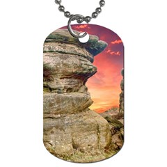 Rocks Landscape Sky Sunset Nature Dog Tag (two Sides) by Celenk