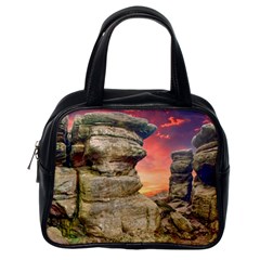 Rocks Landscape Sky Sunset Nature Classic Handbags (one Side) by Celenk