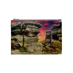 Rocks Landscape Sky Sunset Nature Cosmetic Bag (medium)  by Celenk