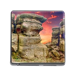 Rocks Landscape Sky Sunset Nature Memory Card Reader (square) by Celenk