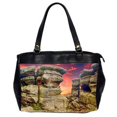 Rocks Landscape Sky Sunset Nature Office Handbags (2 Sides)  by Celenk