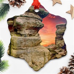 Rocks Landscape Sky Sunset Nature Ornament (snowflake) by Celenk