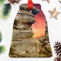 Rocks Landscape Sky Sunset Nature Bell Ornament (two Sides) by Celenk