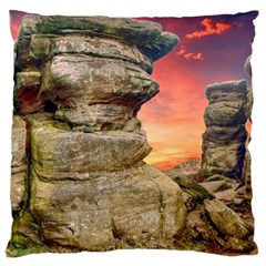 Rocks Landscape Sky Sunset Nature Large Cushion Case (two Sides) by Celenk