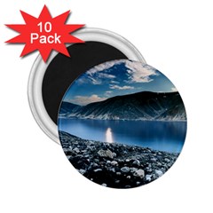 Shore Mountain Water Landscape 2 25  Magnets (10 Pack)  by Celenk