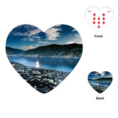 Shore Mountain Water Landscape Playing Cards (heart)  by Celenk