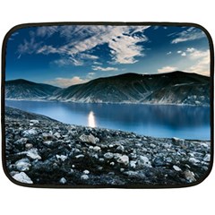 Shore Mountain Water Landscape Double Sided Fleece Blanket (mini)  by Celenk