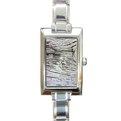 Wood Knot Fabric Texture Pattern Rough Rectangle Italian Charm Watch