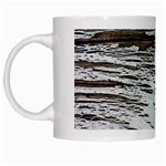 Wood Knot Fabric Texture Pattern Rough White Mugs Left