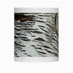 Wood Knot Fabric Texture Pattern Rough White Mugs Center