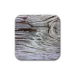 Wood Knot Fabric Texture Pattern Rough Rubber Coaster (square) 