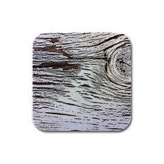 Wood Knot Fabric Texture Pattern Rough Rubber Square Coaster (4 Pack) 