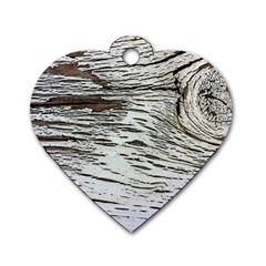 Wood Knot Fabric Texture Pattern Rough Dog Tag Heart (one Side)