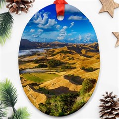 Hills Countryside Landscape Rural Ornament (oval) by Celenk