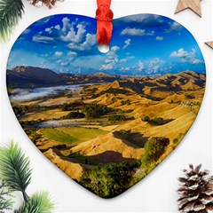 Hills Countryside Landscape Rural Ornament (heart) by Celenk