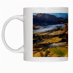 Hills Countryside Landscape Rural White Mugs by Celenk