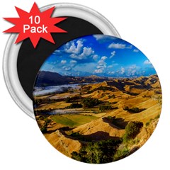 Hills Countryside Landscape Rural 3  Magnets (10 Pack)  by Celenk