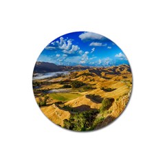 Hills Countryside Landscape Rural Magnet 3  (round) by Celenk