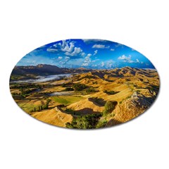 Hills Countryside Landscape Rural Oval Magnet by Celenk