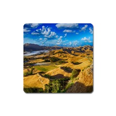 Hills Countryside Landscape Rural Square Magnet by Celenk