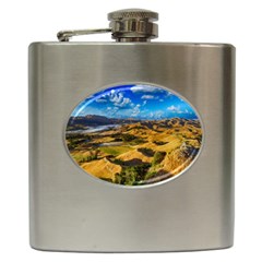 Hills Countryside Landscape Rural Hip Flask (6 Oz) by Celenk