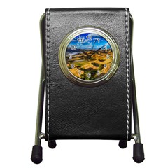 Hills Countryside Landscape Rural Pen Holder Desk Clocks by Celenk