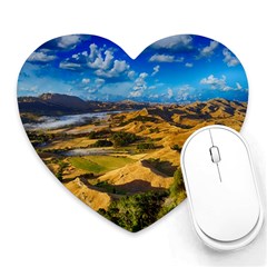 Hills Countryside Landscape Rural Heart Mousepads by Celenk