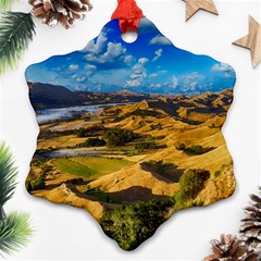 Hills Countryside Landscape Rural Ornament (snowflake) by Celenk