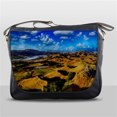 Hills Countryside Landscape Rural Messenger Bags by Celenk