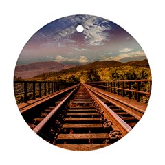 Railway Track Travel Railroad Ornament (round)