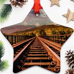 Railway Track Travel Railroad Ornament (star) by Celenk