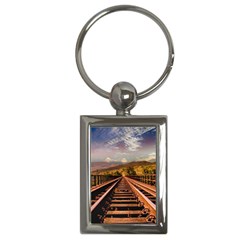 Railway Track Travel Railroad Key Chains (rectangle)  by Celenk