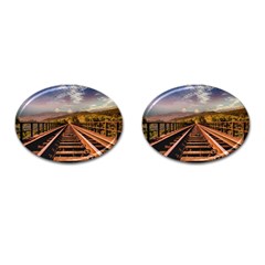 Railway Track Travel Railroad Cufflinks (oval)