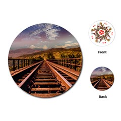 Railway Track Travel Railroad Playing Cards (round) 