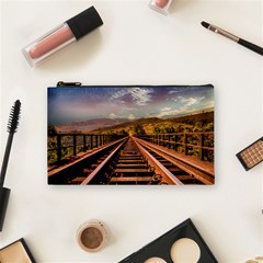 Railway Track Travel Railroad Cosmetic Bag (small)  by Celenk