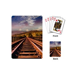 Railway Track Travel Railroad Playing Cards (mini)  by Celenk