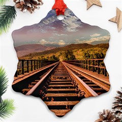 Railway Track Travel Railroad Ornament (snowflake) by Celenk