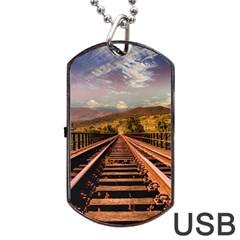 Railway Track Travel Railroad Dog Tag Usb Flash (two Sides) by Celenk