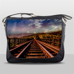 Railway Track Travel Railroad Messenger Bags by Celenk