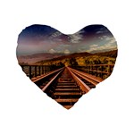 Railway Track Travel Railroad Standard 16  Premium Heart Shape Cushions Front