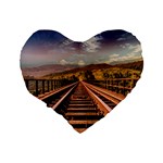 Railway Track Travel Railroad Standard 16  Premium Heart Shape Cushions Back