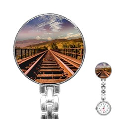 Railway Track Travel Railroad Stainless Steel Nurses Watch by Celenk