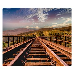 Railway Track Travel Railroad Double Sided Flano Blanket (small)  by Celenk