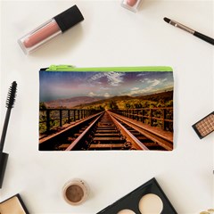 Railway Track Travel Railroad Cosmetic Bag (xs) by Celenk