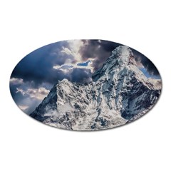 Mountain Snow Winter Landscape Oval Magnet