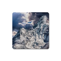 Mountain Snow Winter Landscape Square Magnet