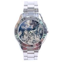 Mountain Snow Winter Landscape Stainless Steel Analogue Watch by Celenk