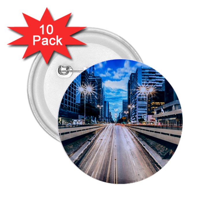 Urban Street Cityscape Modern City 2.25  Buttons (10 pack) 