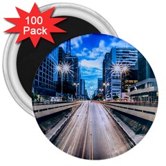 Urban Street Cityscape Modern City 3  Magnets (100 Pack) by Celenk